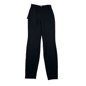 Aritzia Babaton Serra High Rise Slim Leg Pants 2 Black Ankle Zip Hem Trousers